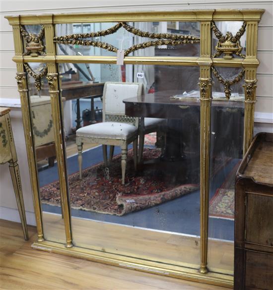 A French gilt overmantel W.129cm